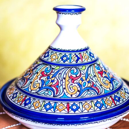 Authentic Fes Clay Moroccan Tajine – Hand-Painted Artisan Cookware