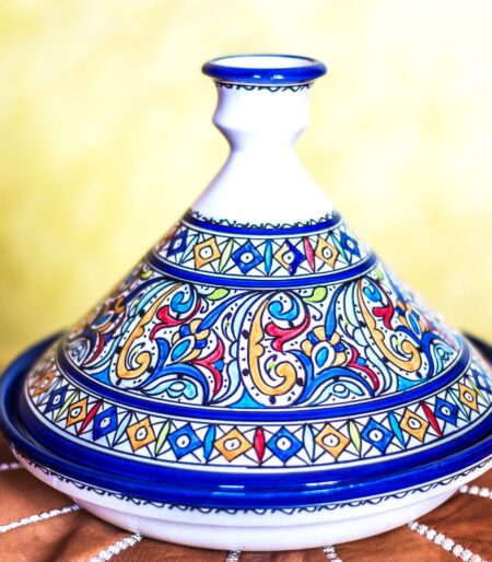 Authentic Fes Clay Moroccan Tajine – Hand-Painted Artisan Cookware