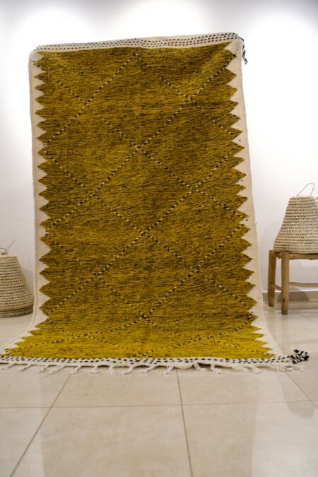 Handwoven Moroccan Rug - Serene Green and White