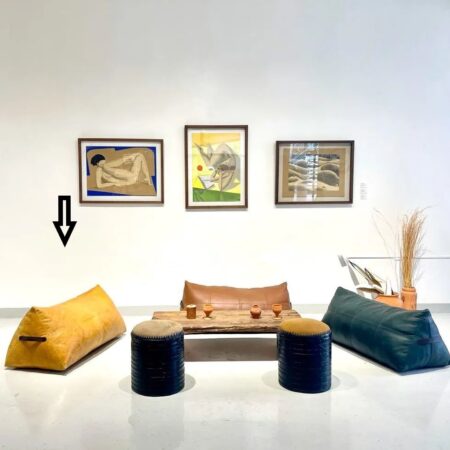 Elegant Brown Leather Pouf – Modern Bohemian Floor Cushion