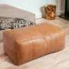 Handmade Genuine Leather Pouf