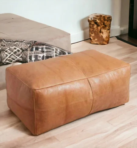 Handmade Genuine Leather Pouf